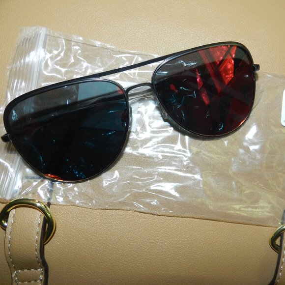 QUIKSILVER Aviator🕶Sunglasses Red Lens GunMetal Frame QS4000OP 033🆕📦⌚🏃💨⚡🚚 - Picture 5 of 16